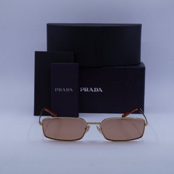 Prada PRA60S 5AK07V Rectangle Sunglasses – Gold - Picture 2 of 10
